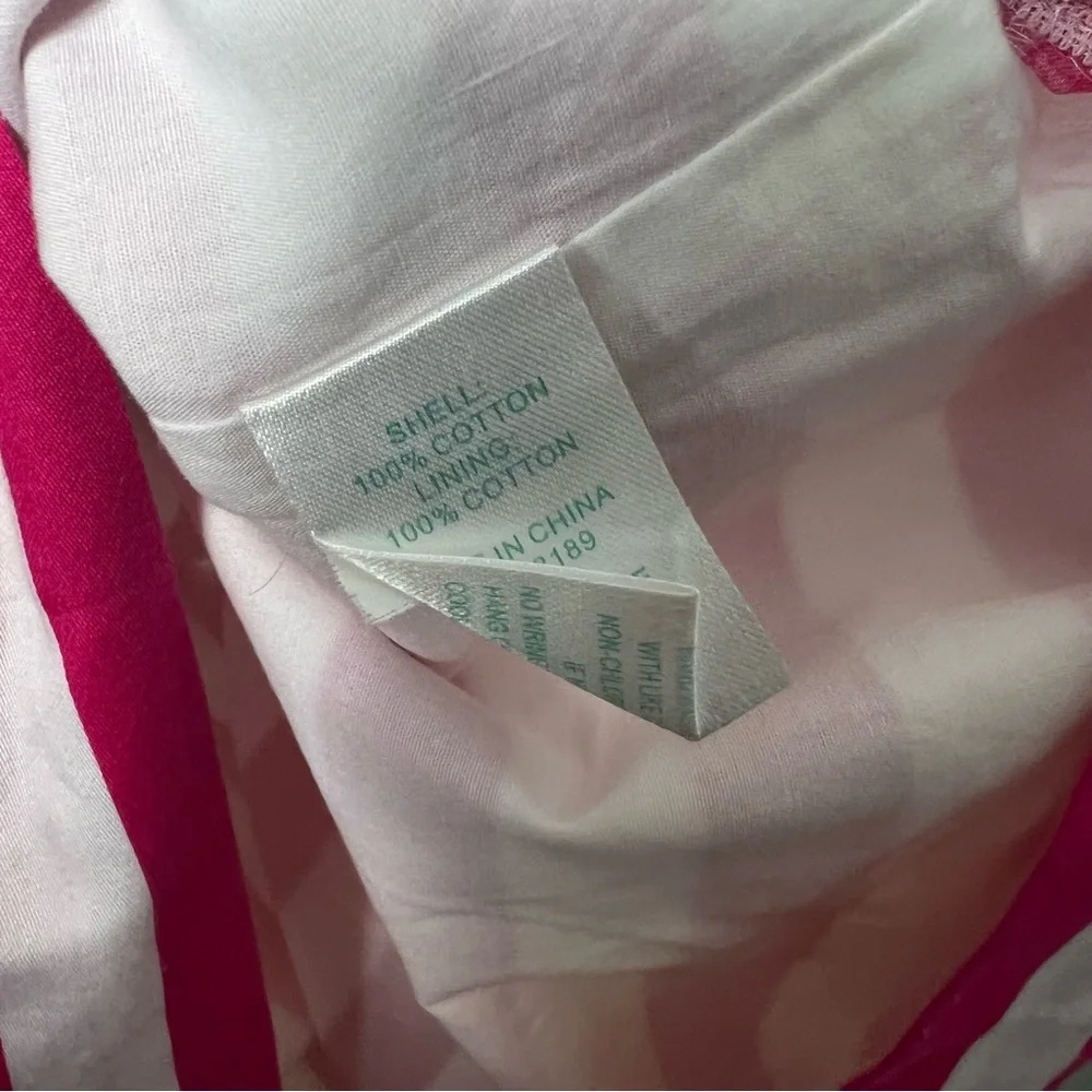 Lilly Pulitzer Striped Strapless Dress Pink White Peplum 598 - Picture 9 of 10